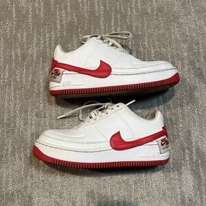 Nike Women's 7.5 Air Force 1 Jester XX sneakers in "White University Red"